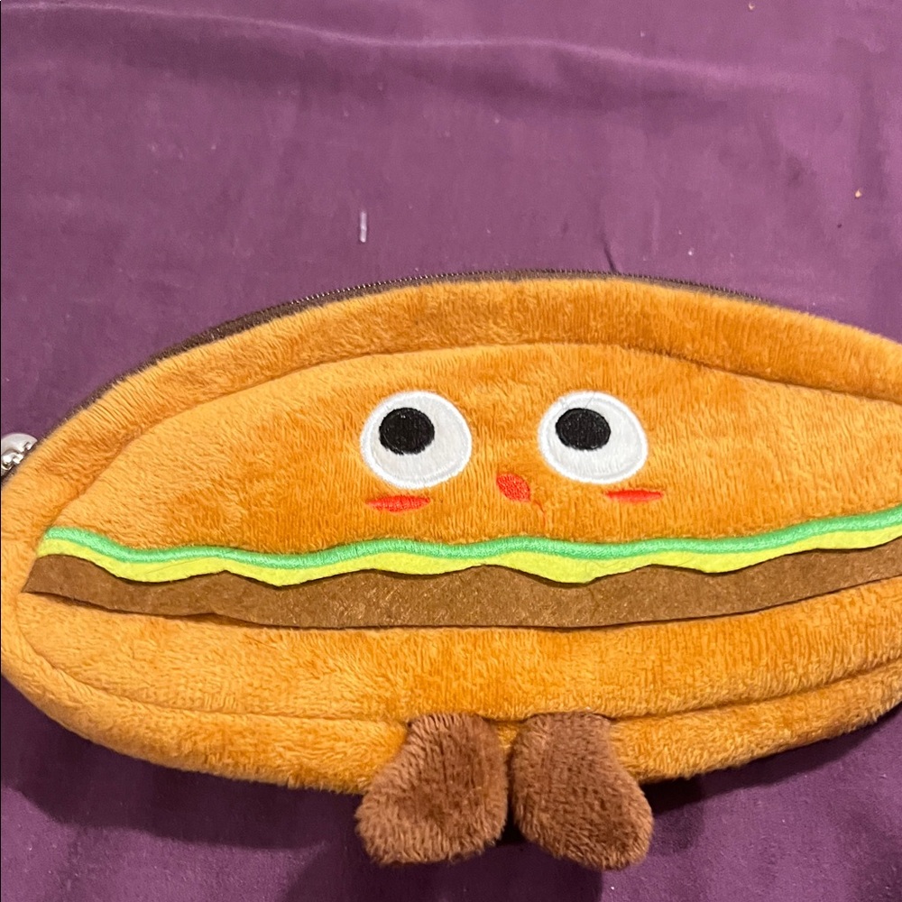 Others Follow Burger Plush Kids Bag - Orange and Brown